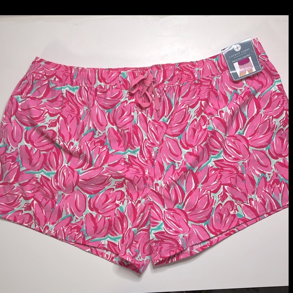 Lauren James Pink Floral Athletic Shorts